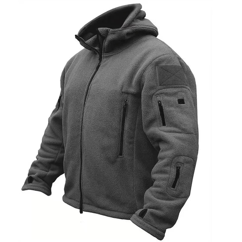 Men's Autumn Winter Military Sweatshirt Fleece Jackets Tactical Pullover Casual Hiking Camping Climbing Trekking Windproof Coat