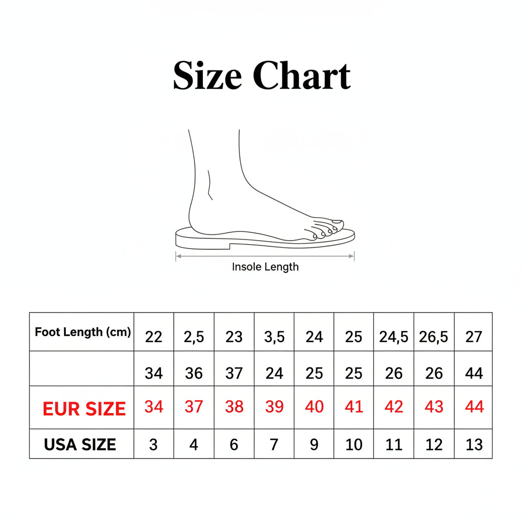 Measurement guide for shoe insoles with foot and shoe diagrams.
