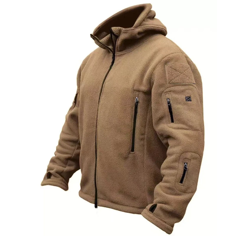 Men's Autumn Winter Military Sweatshirt Fleece Jackets Tactical Pullover Casual Hiking Camping Climbing Trekking Windproof Coat