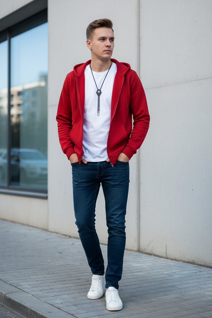 Winter Windproof Hoodie - Men's Sherpa Lined Thermal Zip Up Sweatshirt