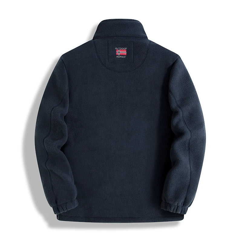 2025 Men's Fleece Coat Autumn and Winter Thickened Warm Windproof Cold-proof Loose Plus Size Outdoor Sports Collar Fleece Jacket