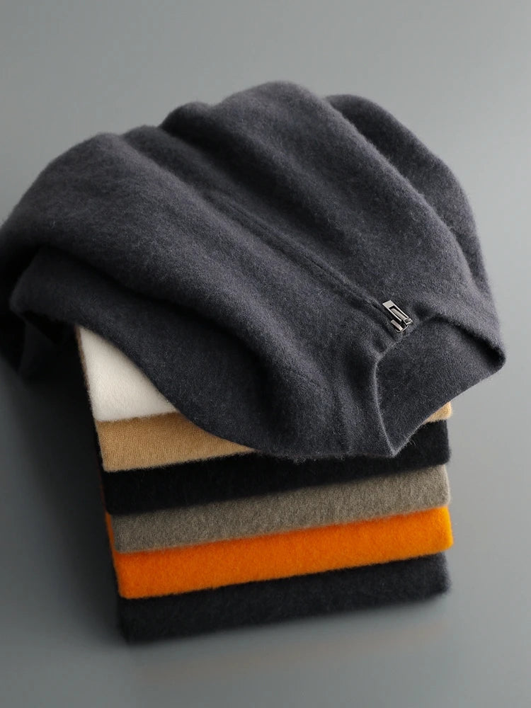 Autumn Winter Sweater Pullover 100% Merino Wool Sweater Men's Outdoor Sports Style Raglan Casual Clothes Commut Inside Join Knit