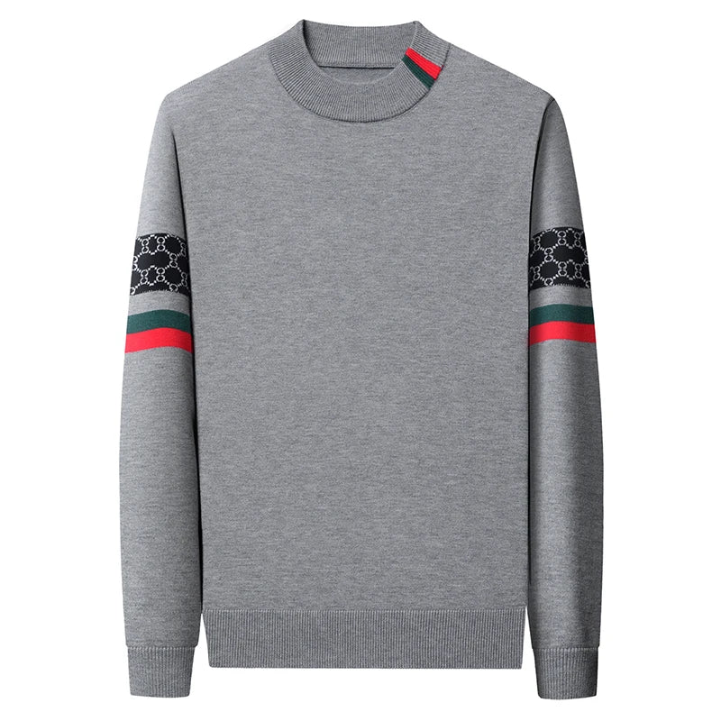 Autumn and Winter New Luxury Cashmere Sweater Men's Half High Collar Sweater High End Base Knitted Warm Wool Sweater Trendy