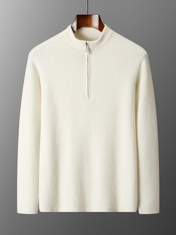 Autumn Winter Sweater Pullover 100% Merino Wool Sweater Men's Outdoor Sports Style Raglan Casual Clothes Commut Inside Join Knit
