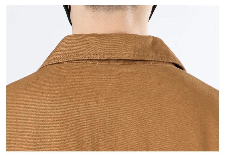 Spring and Autumn 2025 new men's loose and trendy denim jackets, pure cotton men's fashionable workwear jackets size S-4XL
