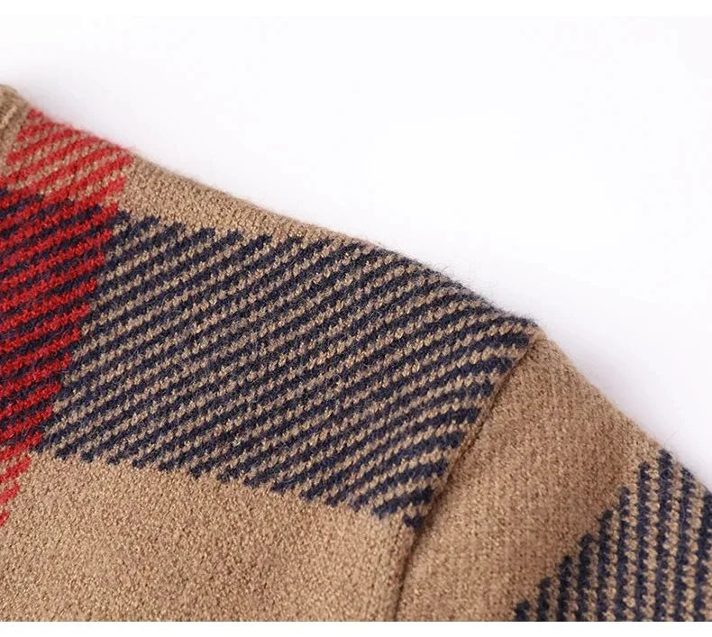 High end luxury pullover men autumn winter designer brand round neck striped wool sweater European fashion casual warm knitwear
