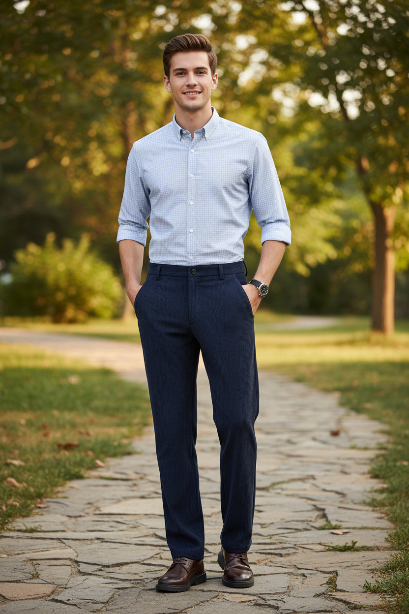Mens  Casual Pants Corduroy Suit Pants Autunn Formal Dress Pants