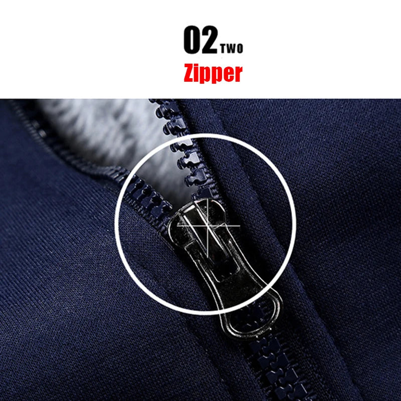 Men's Winter Jackets Thick Warm Jacket Brand Sportswear Coat Pants Solid Color Fleece Zipper Hooded Long Sleeved Male Outerwear