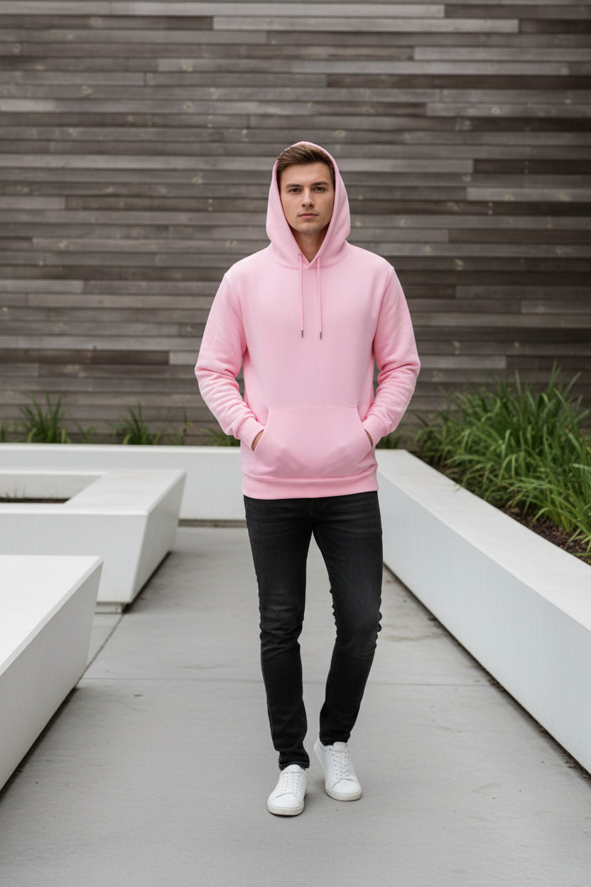 Pink hoodie on a white background