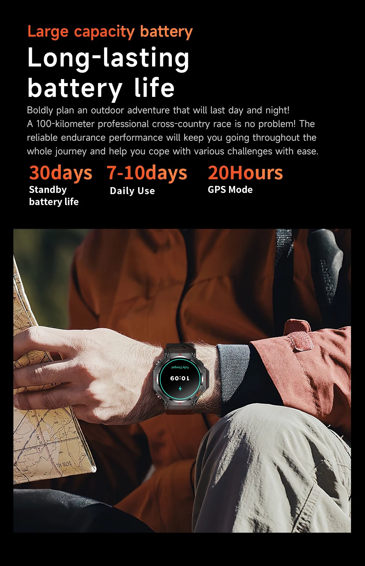 T-Rex 3 Ultra Military Grade GPS Smart Watch – 10ATM Waterproof AMOLED