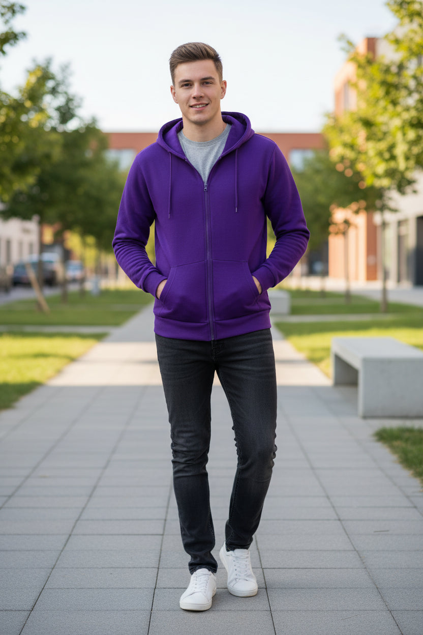 Purple hoodie on a white background