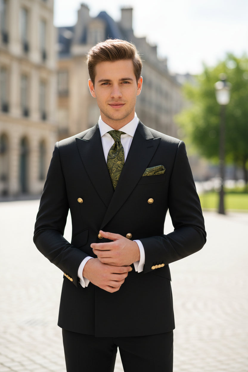 Elevate Your Style with Our Elegant Men's Double Breasted Blazer Set