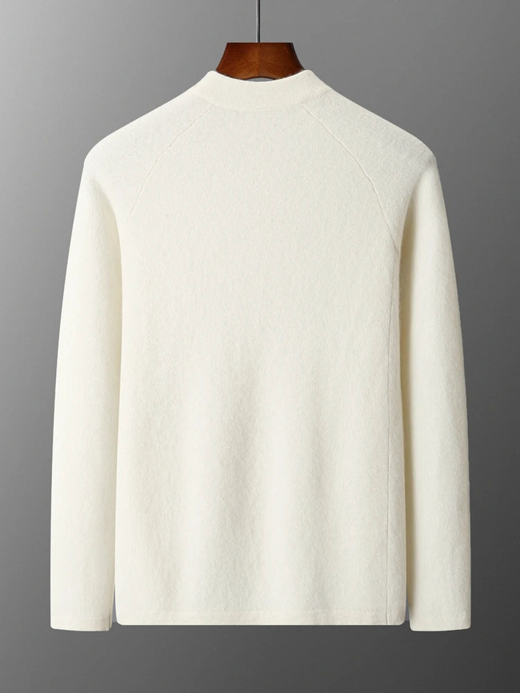 Autumn Winter Sweater Pullover 100% Merino Wool Sweater Men's Outdoor Sports Style Raglan Casual Clothes Commut Inside Join Knit