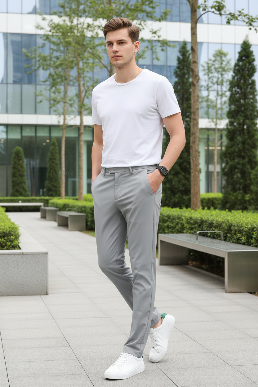 Ultra-thin Elastic Men's Casual Trousers Summer Quick-drying