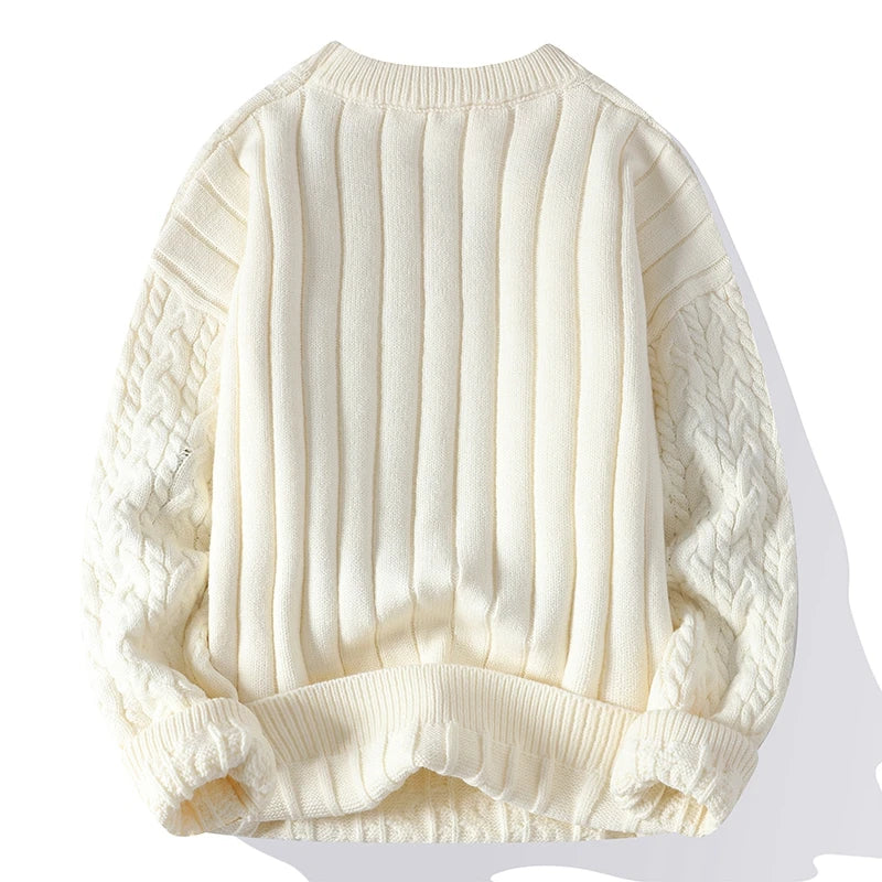 2023 Winter/Autumn High-Quality Fashion Trend Sweater Men Casual Loose Warm Sweaters Men Comfortable Solid Color