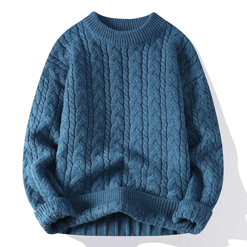 2023 Winter/Autumn High-Quality Fashion Trend Sweater Men Casual Loose Warm Sweaters Men Comfortable Solid Color