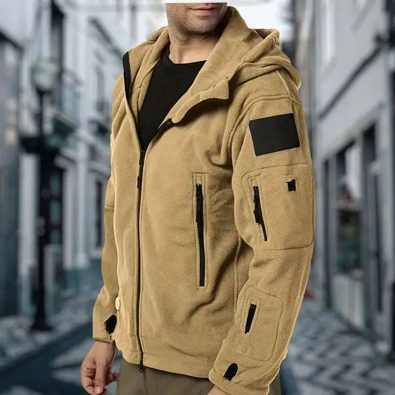 Men's Autumn Winter Military Sweatshirt Fleece Jackets Tactical Pullover Casual Hiking Camping Climbing Trekking Windproof Coat