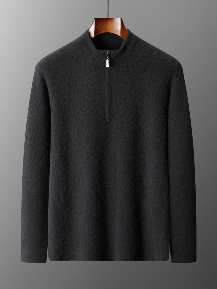 Autumn Winter Sweater Pullover 100% Merino Wool Sweater Men's Outdoor Sports Style Raglan Casual Clothes Commut Inside Join Knit