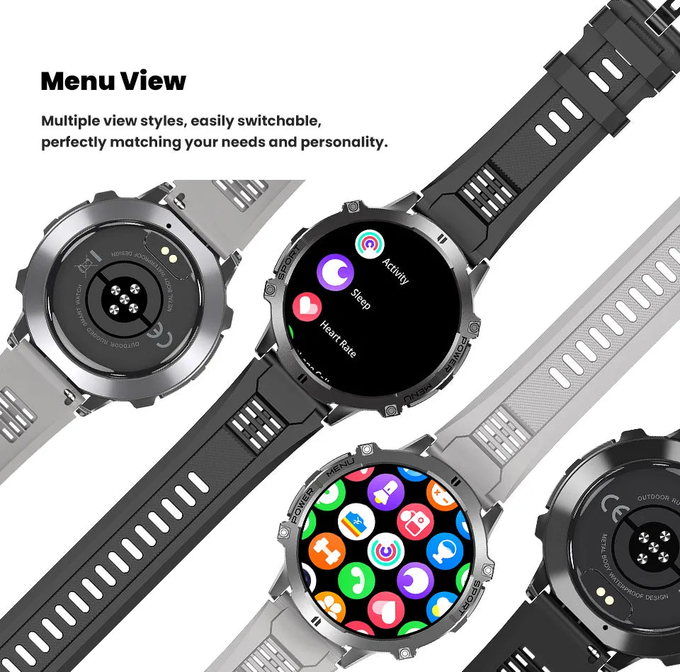 T-Rex 3 Military Grade Smart Watch 1000mAh Battery GPS Compass 10ATM
