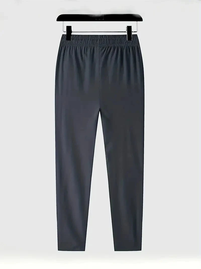 Soft Men's Casual Straight Pants Stretch Elastic Waist Jogger Korean Classic Blue Black Gray Brand Trousers Plus Size