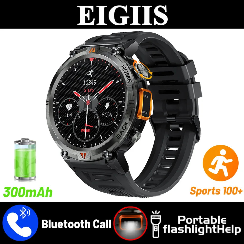 EIGIIS KE3 Smartwatch for Men - Bluetooth Call, Full Touch Screen, Heart