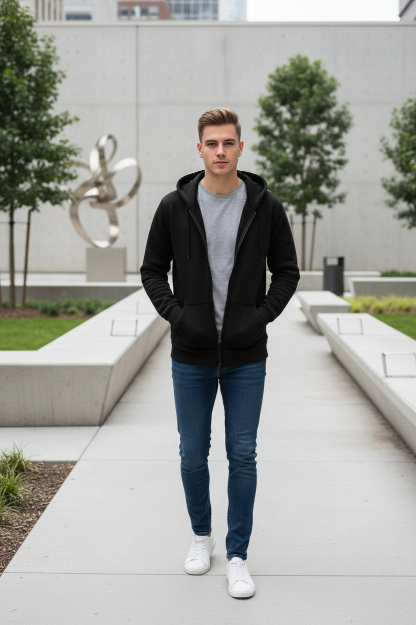Black hoodie on a white background