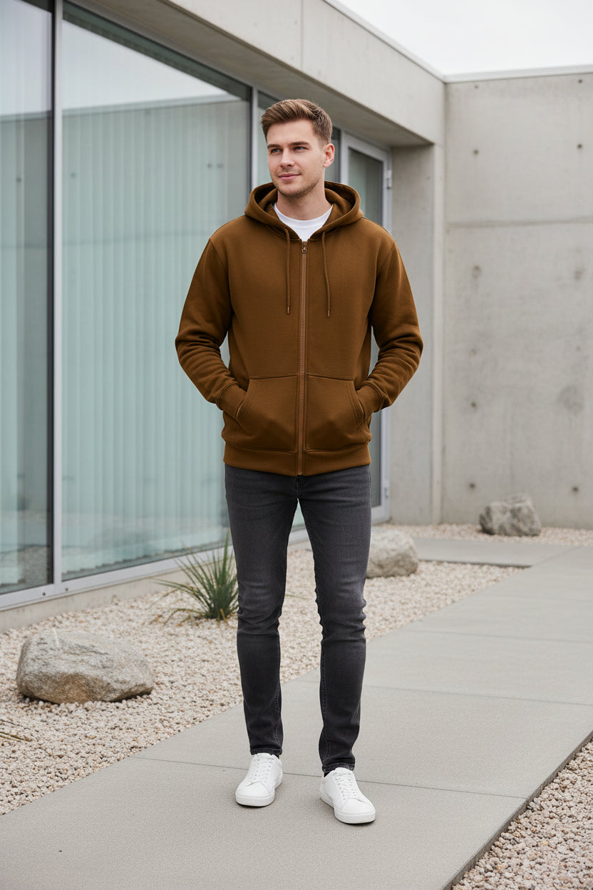 Brown hoodie on a white background