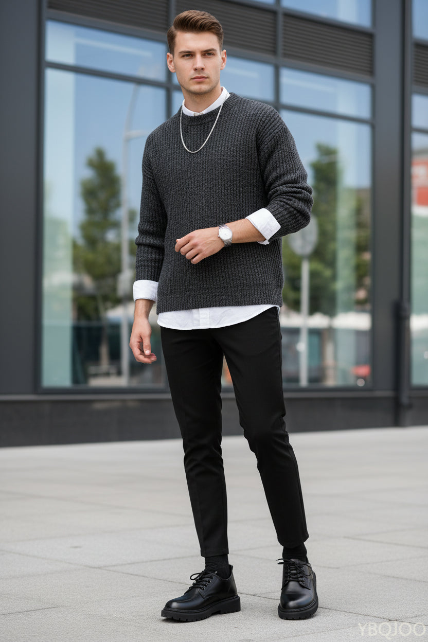 Spring Autumn Men's Business Dress Shoes Black Casual Simple Comfort