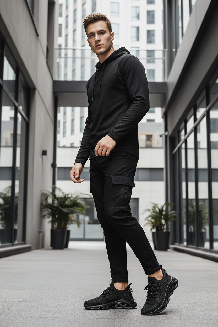 Men's Sports Running Black Jogging Shoes - Ultimate Comfort and Style