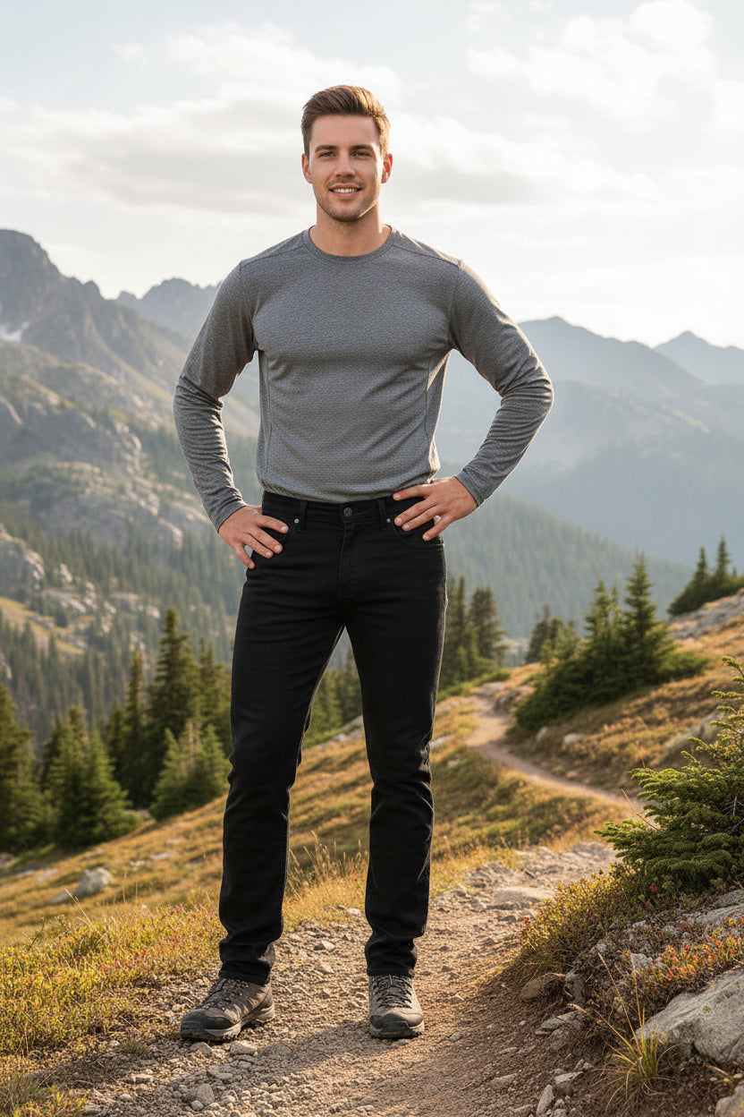 Black pants with design features for outdoor use, featuring the Magcomsen brand.