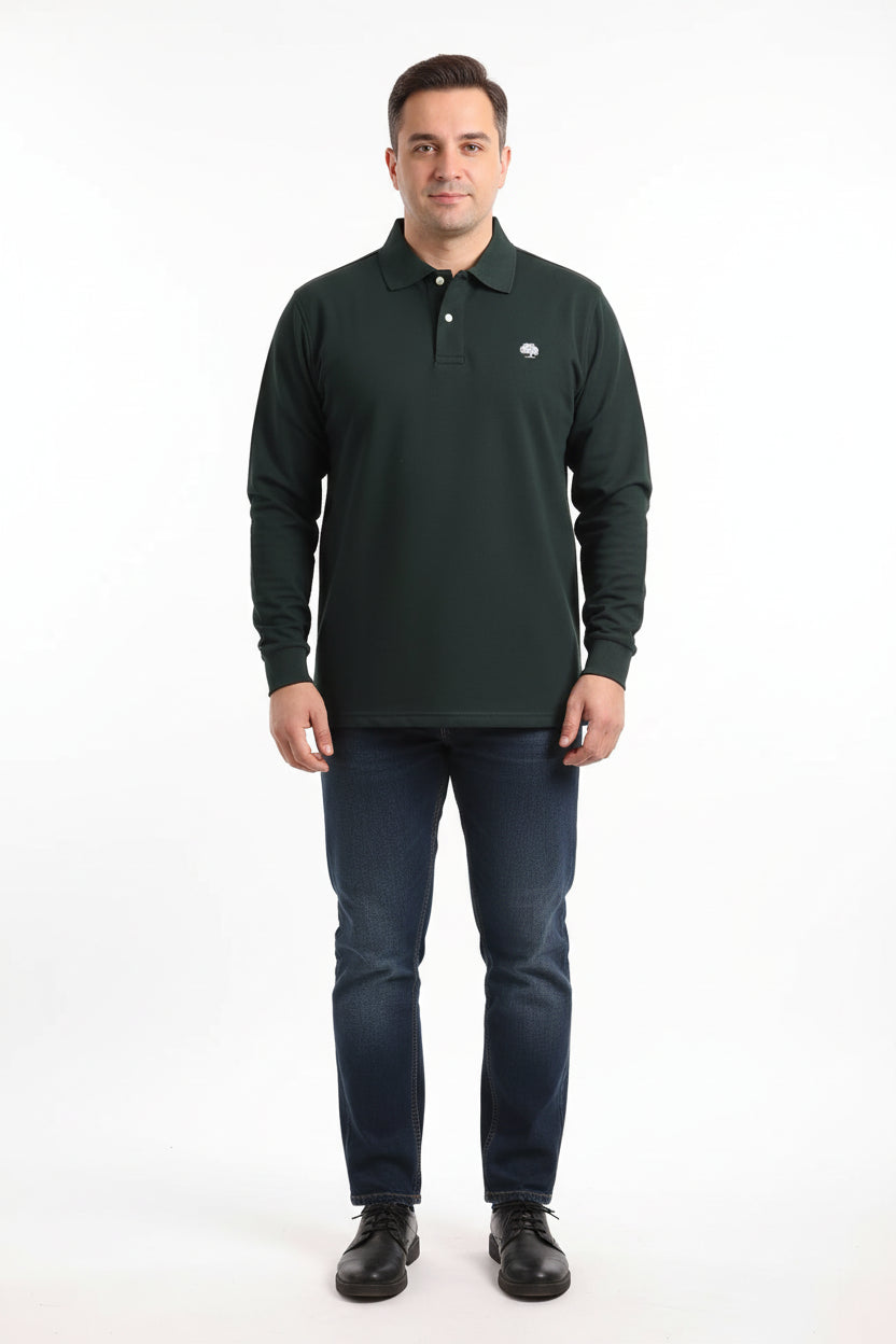 New Men's POLO shirt  men's business casual  cotton  autumn, long sleeves  large