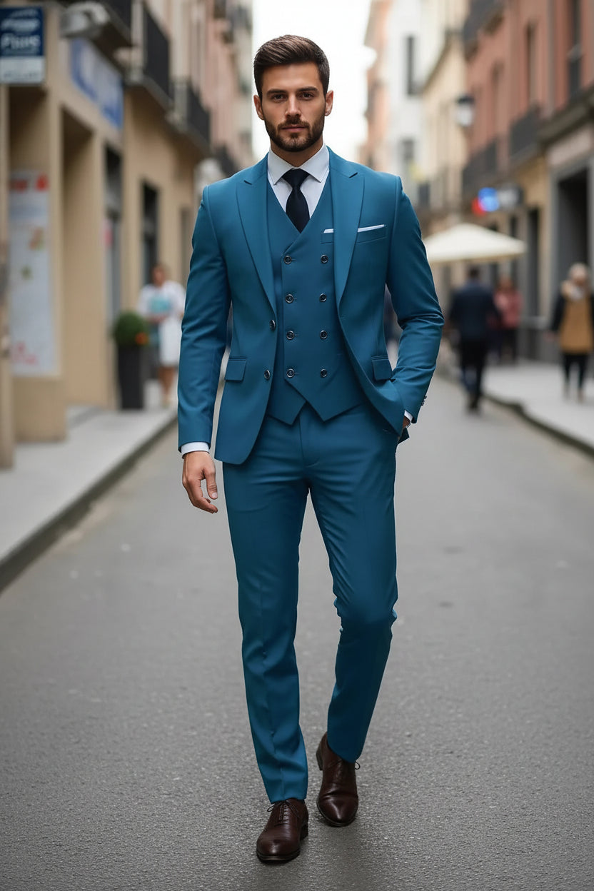 Classic Slim Fit Wedding Tuxedo for Men - 3 Piece Groomsmen Suit