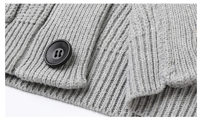 2021 High End Wool Designer Thick New Korean Autum Winter Brand Fashion Cable Knit Sweater Jacket Men Casual Coats Mens Clothing