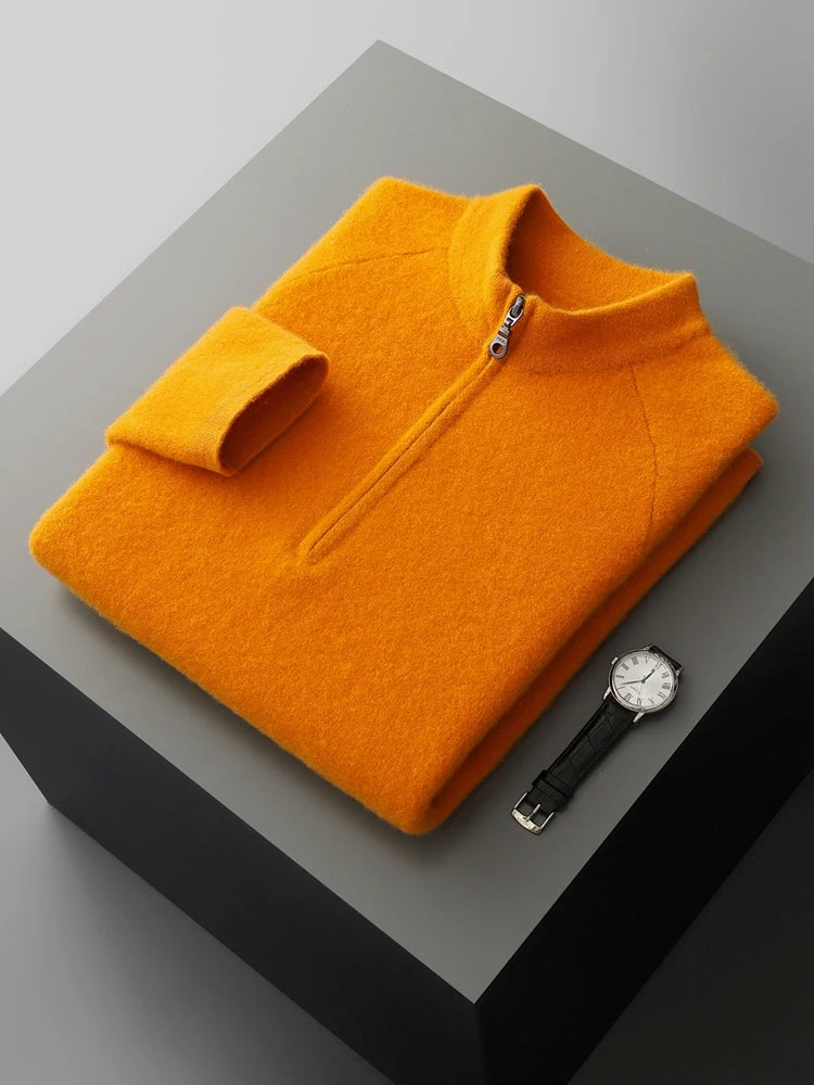 Autumn Winter Sweater Pullover 100% Merino Wool Sweater Men's Outdoor Sports Style Raglan Casual Clothes Commut Inside Join Knit