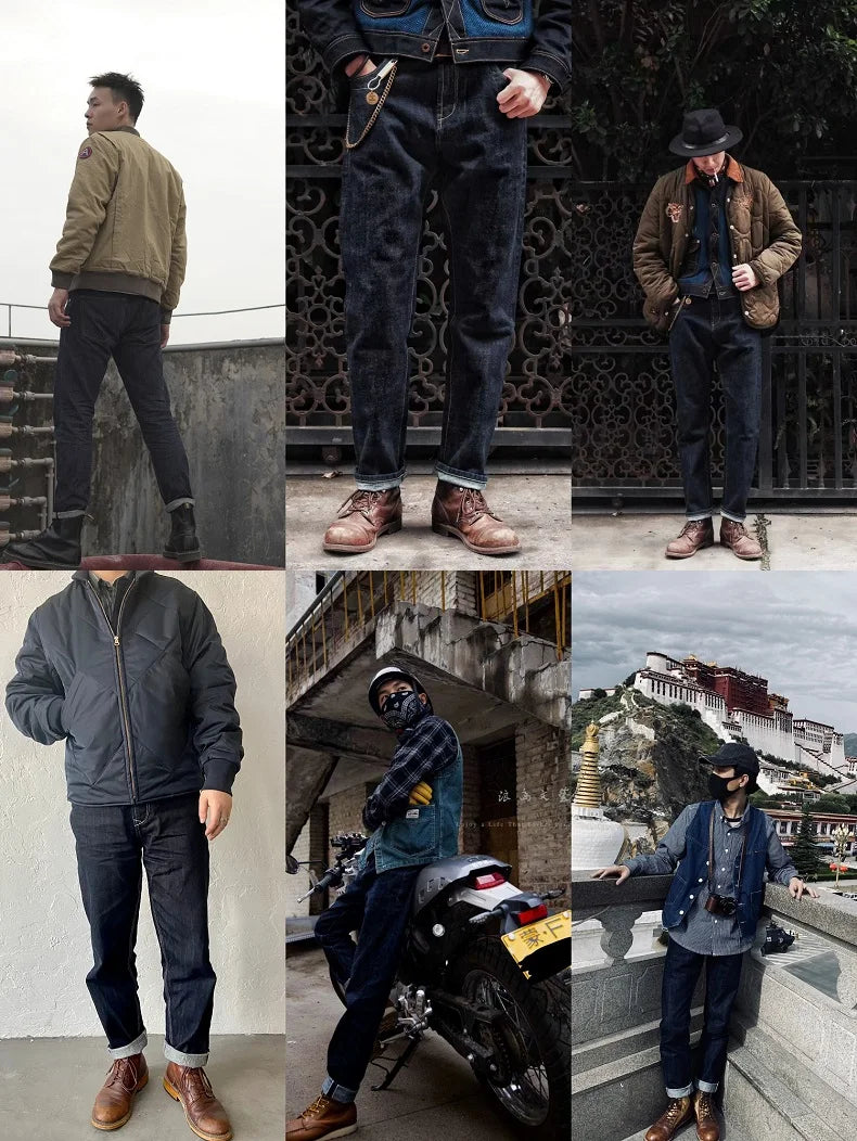 Collage of a person wearing various outfits in different settings.