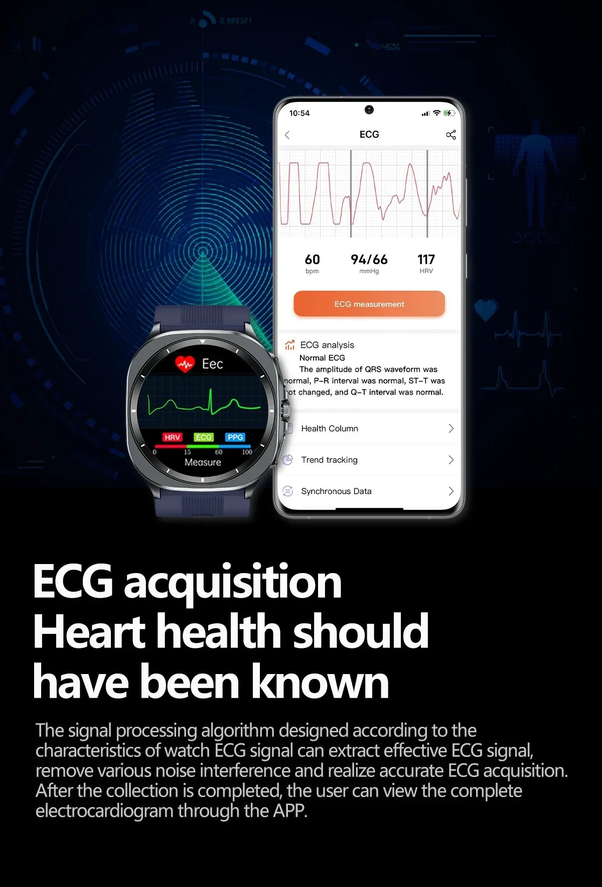Smart Watch for Men – Air Pump Blood Pressure Monitor, NFC