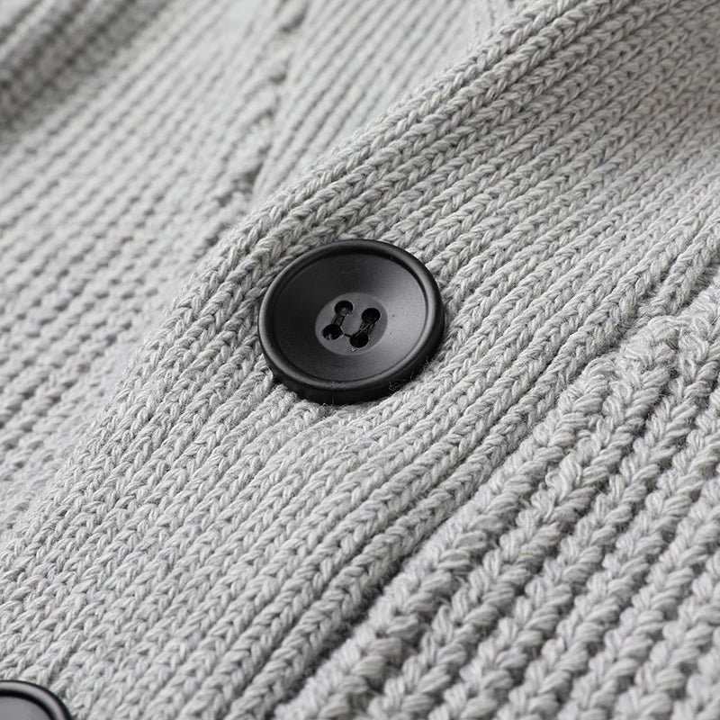 2021 High End Wool Designer Thick New Korean Autum Winter Brand Fashion Cable Knit Sweater Jacket Men Casual Coats Mens Clothing