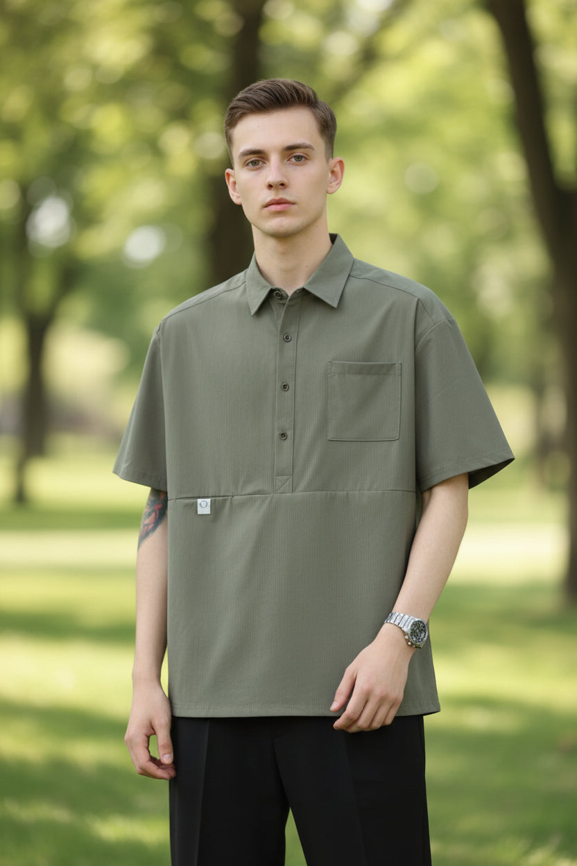 Elevate Your Everyday look with Our Men's Plus Size Casual Texured Short Sleeve Polo