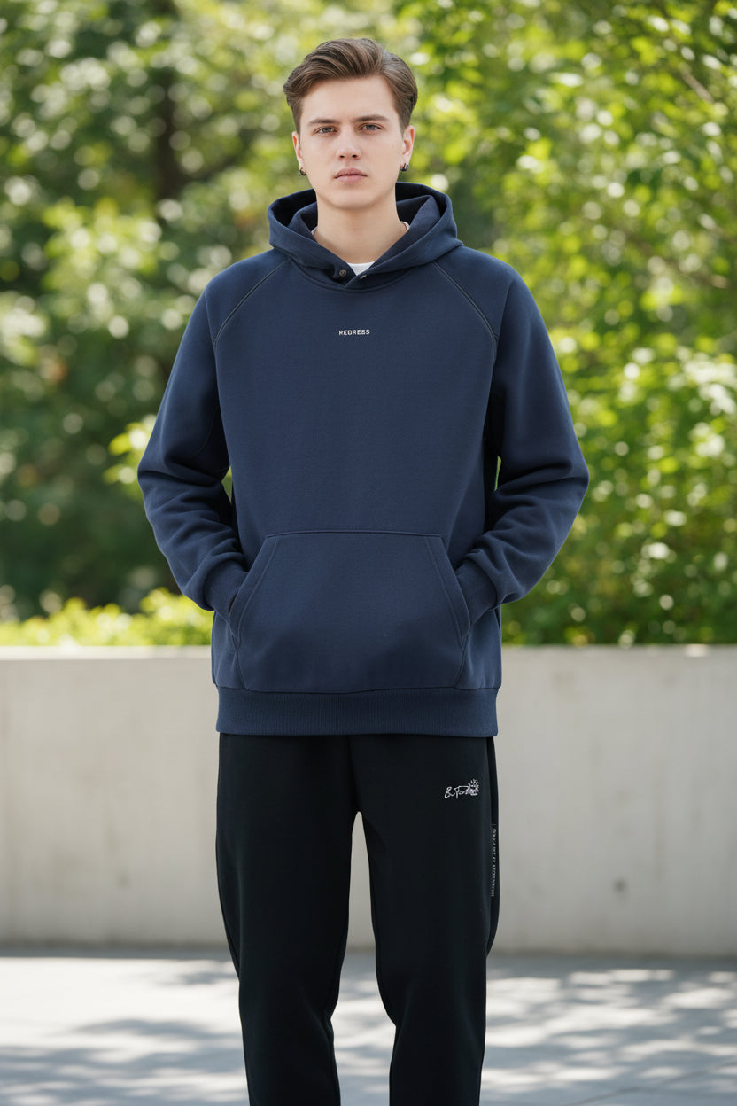 Men's Plus Size Hoodie with Kangaroo Pocket and Raglan Sleeves for Comfort and Style